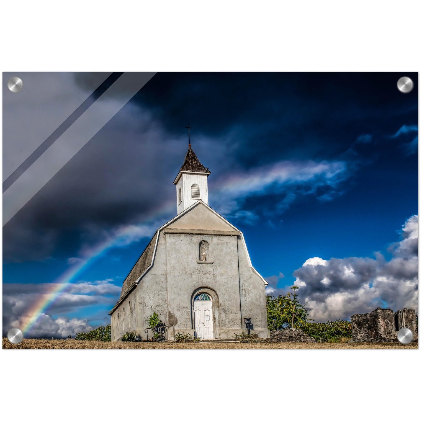 Hawaii Rainbow church Acrylic Print
