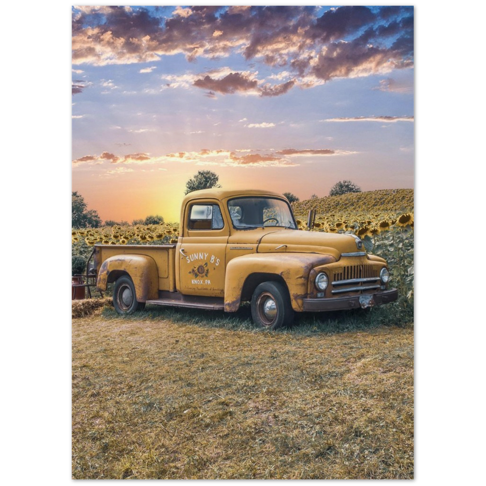 Sunflower Truck Archival Matte Paper Poster