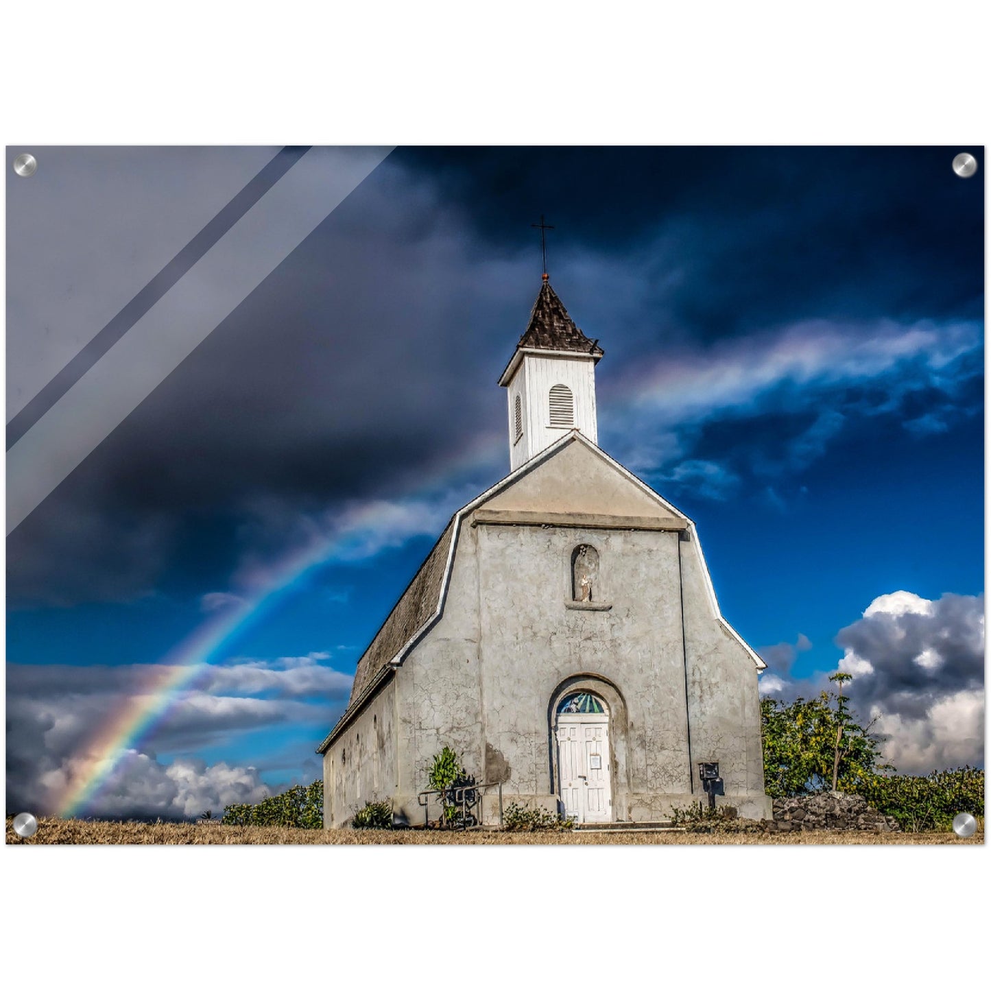 Hawaii Rainbow church Acrylic Print