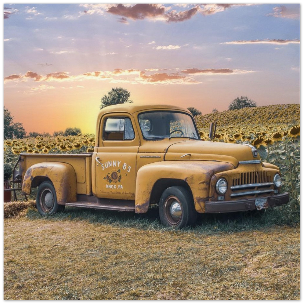 Sunflower Truck Archival Matte Paper Poster