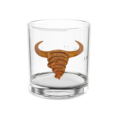 Bull Horn Rocks Glass — 10oz Whiskey Tumbler with Rustic Bull Skull Design