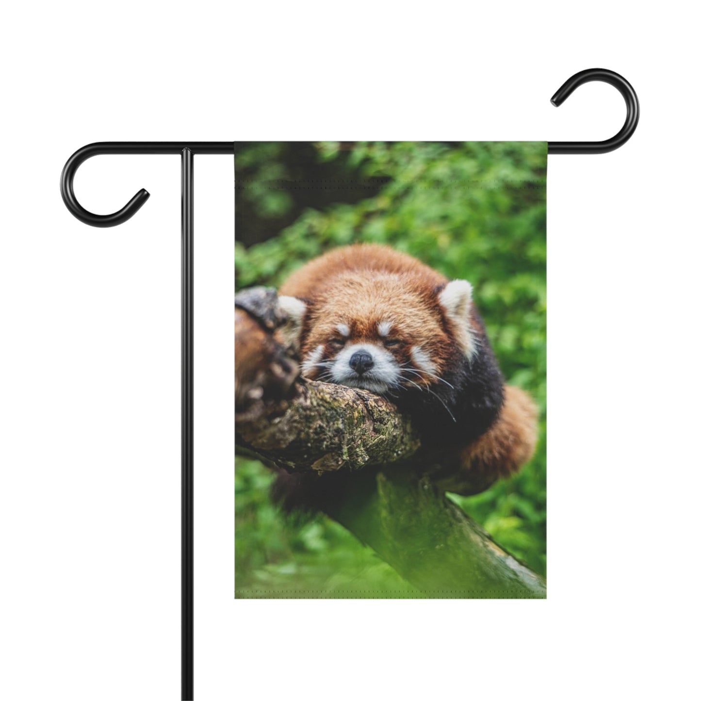 Red Panda Garden Flag — Cute Sleeping Red Panda Outdoor Banner for Yard & Porch