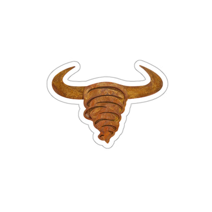 Rust Spiral Bull Die-Cut Sticker — Rustic Horns Laptop Decal