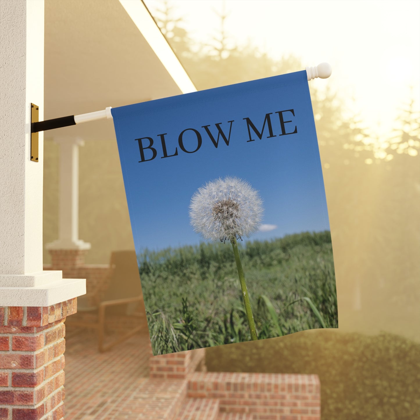 Garden Flag – Dandelion "Blow Me" Decorative Yard Banner