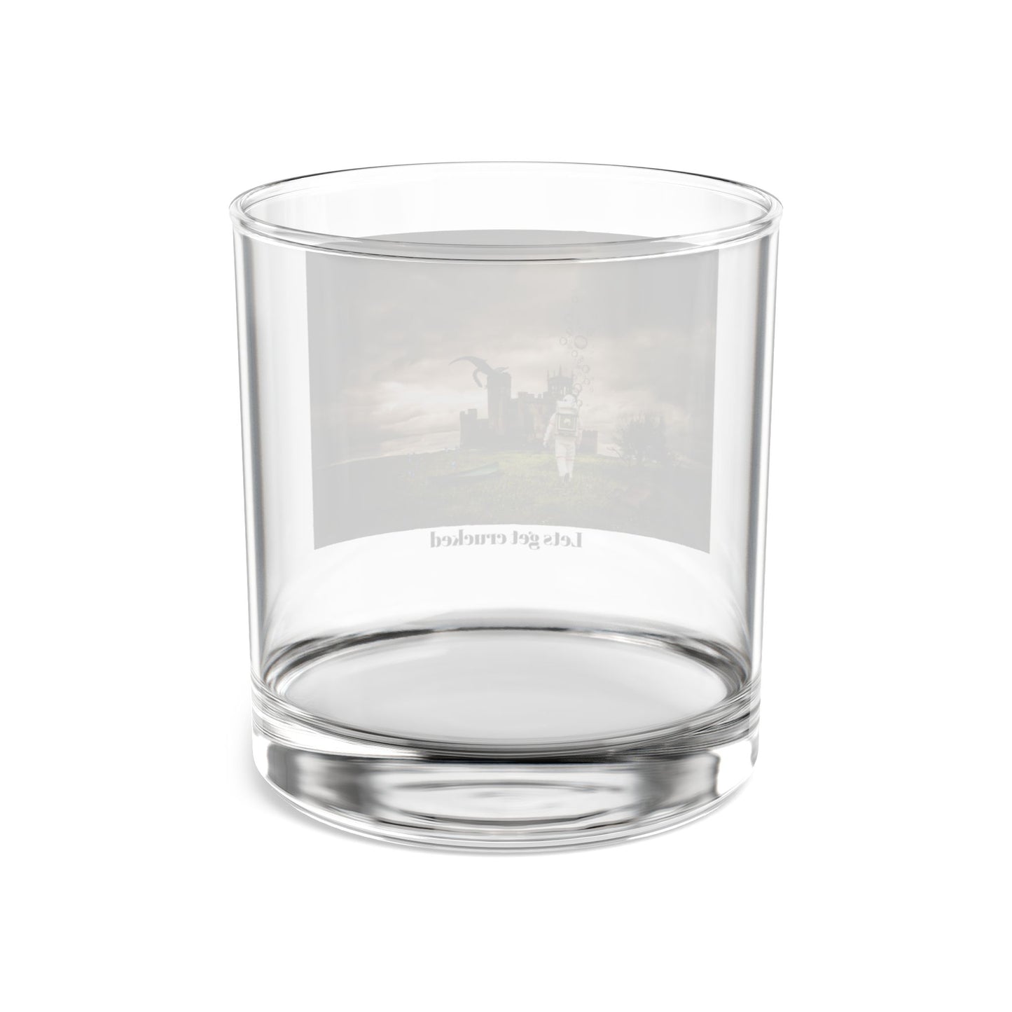 10oz Rocks Glass with Surreal Castle Landscape Print — Moody Fantasy Whiskey Tumbler