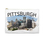 Pittsburgh Skyline Accessory Pouch — Yellow Bridge Cityscape Travel Organizer