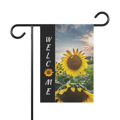 Sunflower Welcome Garden Flag - Floral House Banner for Front Yard