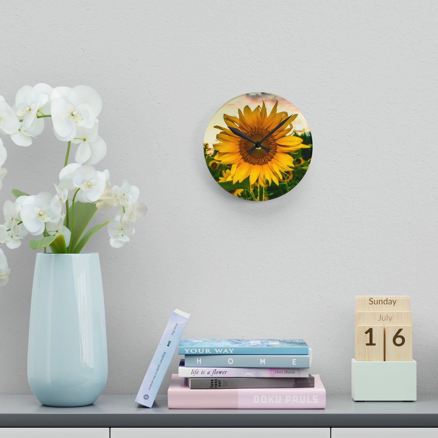 Sunflower Acrylic Wall Clock