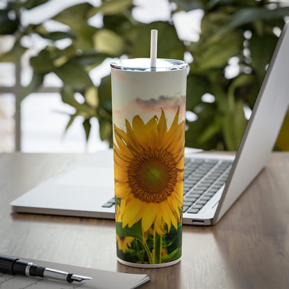 Skinny Steel Tumbler with Straw, 20oz
