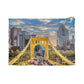 Pittsburgh Skyline Accessory Pouch — Yellow Bridge Cityscape Travel Organizer