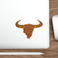 Rust Spiral Bull Die-Cut Sticker — Rustic Horns Laptop Decal