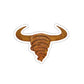 Rust Spiral Bull Die-Cut Sticker — Rustic Horns Laptop Decal