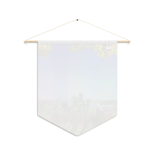 Happy Easter Floral Pennant Banner — Spring Holiday Wall Flag