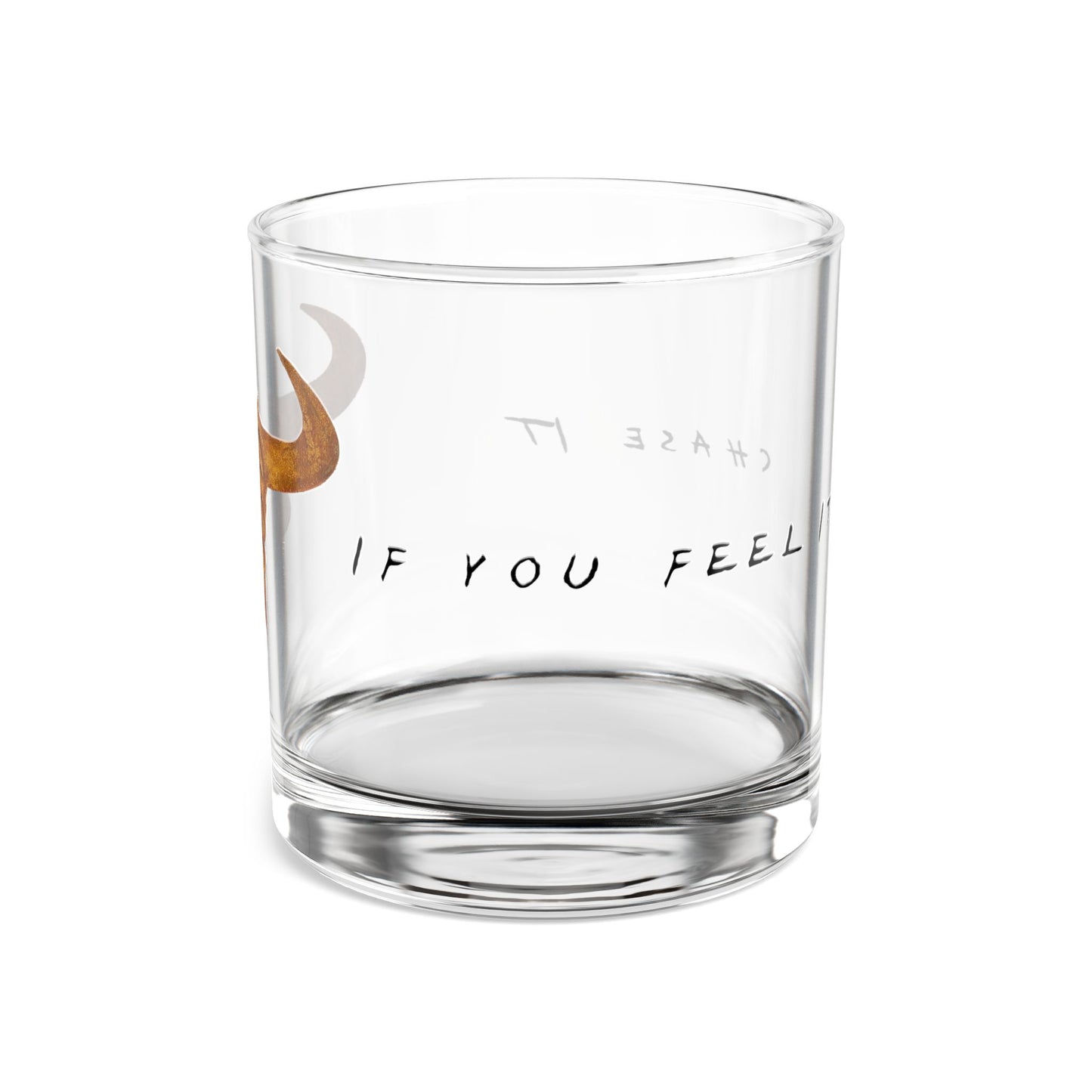 Bull Horn Rocks Glass — 10oz Whiskey Tumbler with Rustic Bull Skull Design