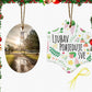 Christmas Tree-Shaped Oval Ceramic Pendant
