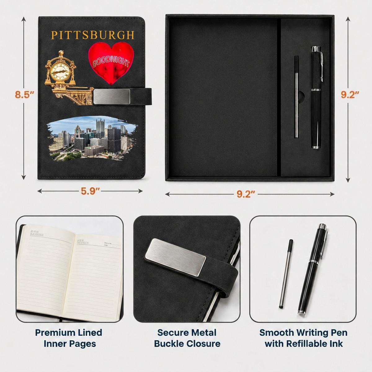Notebook Gift Set with Metal Pen