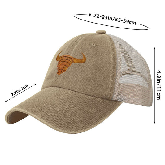 Vintage Washed Denim Mesh Cap For the USA