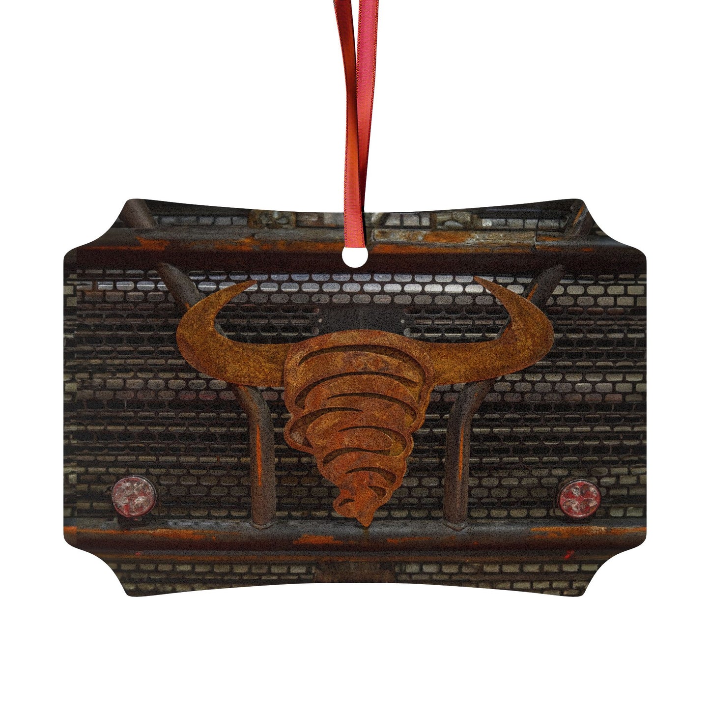 Rustic Metal Bull Ornament - Unique Aluminum Christmas or Decor Gift