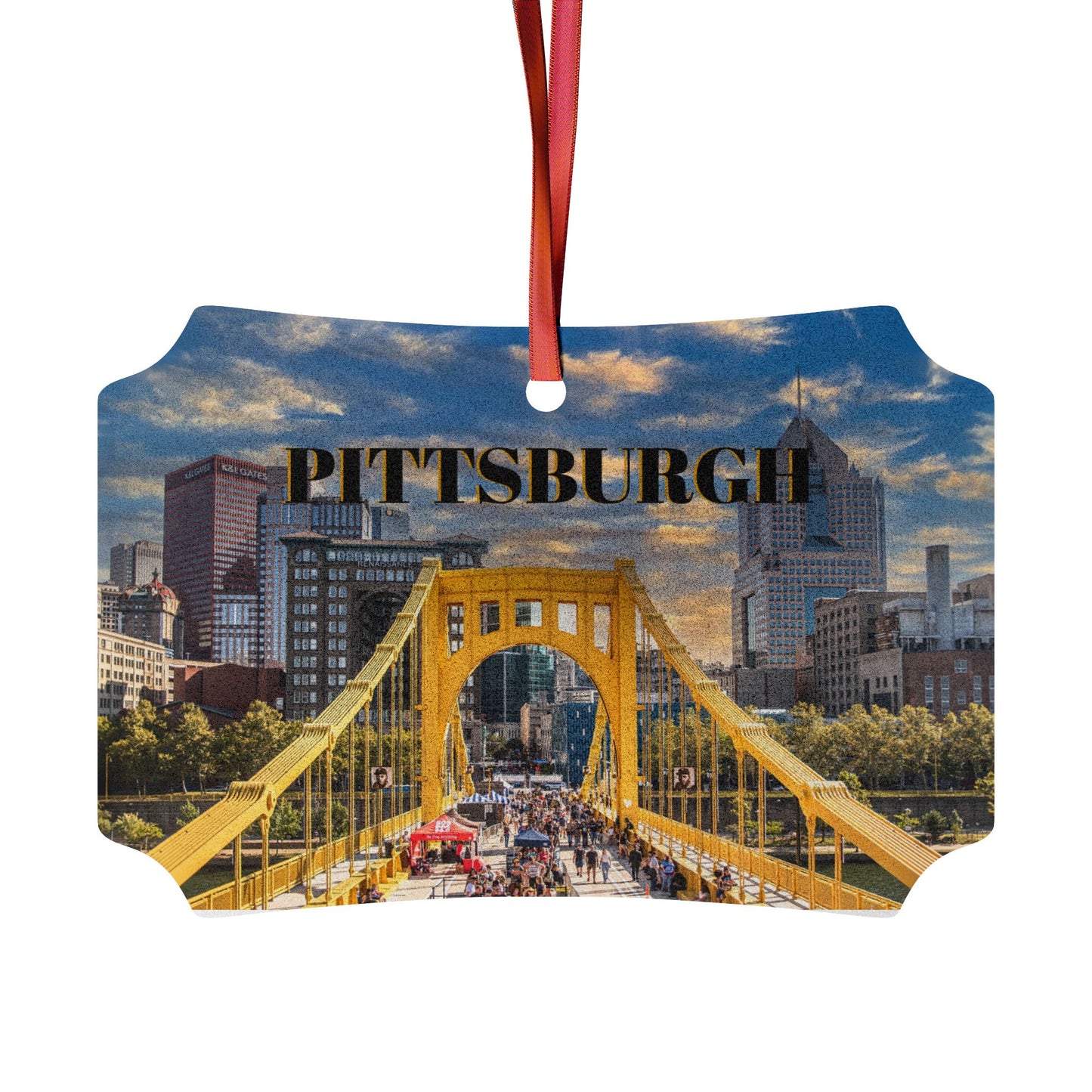 Pittsburgh Aluminum Ornament Set - Custom Decorative Holiday Ornaments