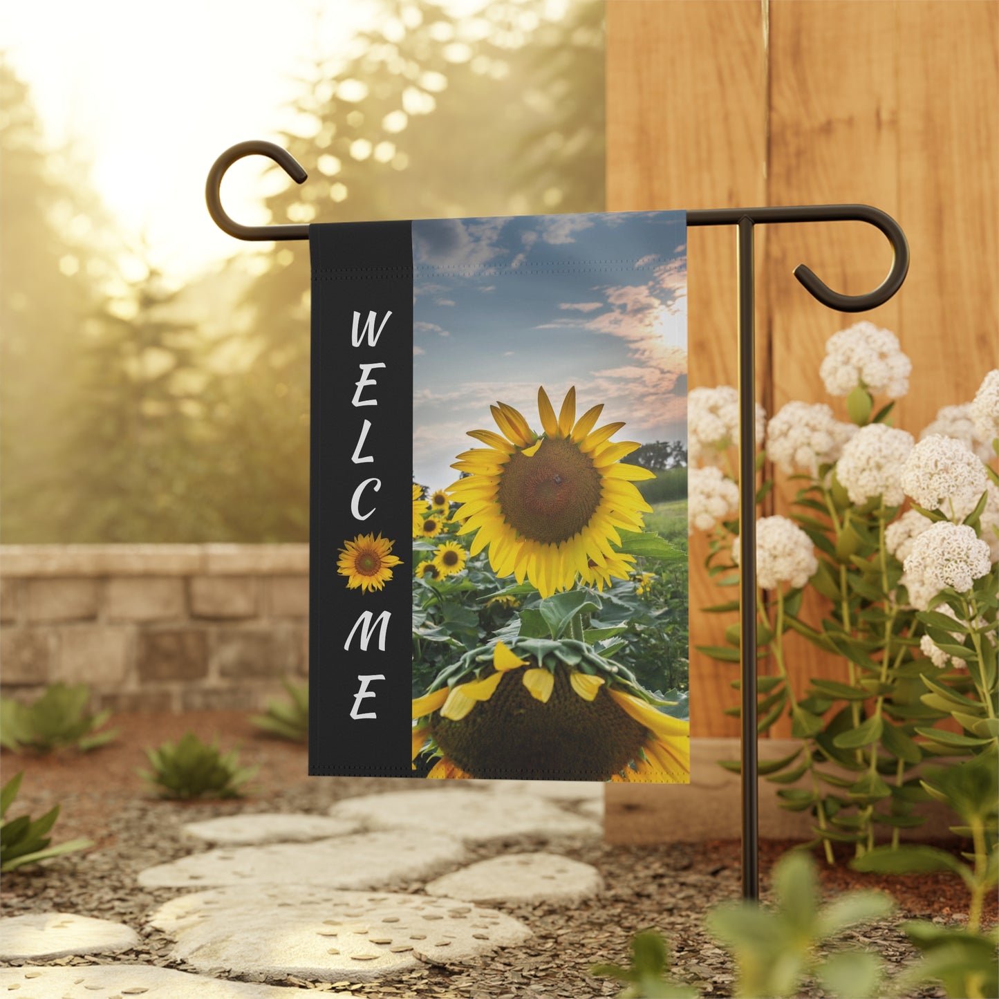 Sunflower Welcome Garden Flag - Floral House Banner for Front Yard