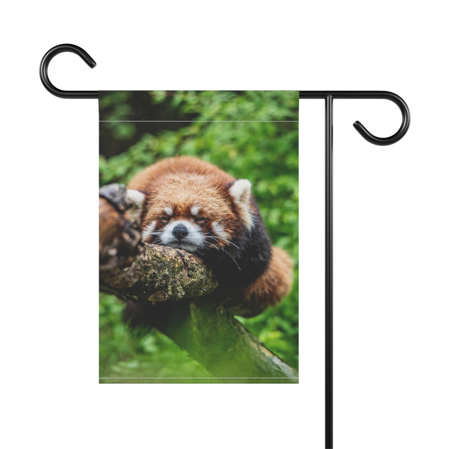 Red Panda Garden Flag — Cute Sleeping Red Panda Outdoor Banner for Yard & Porch