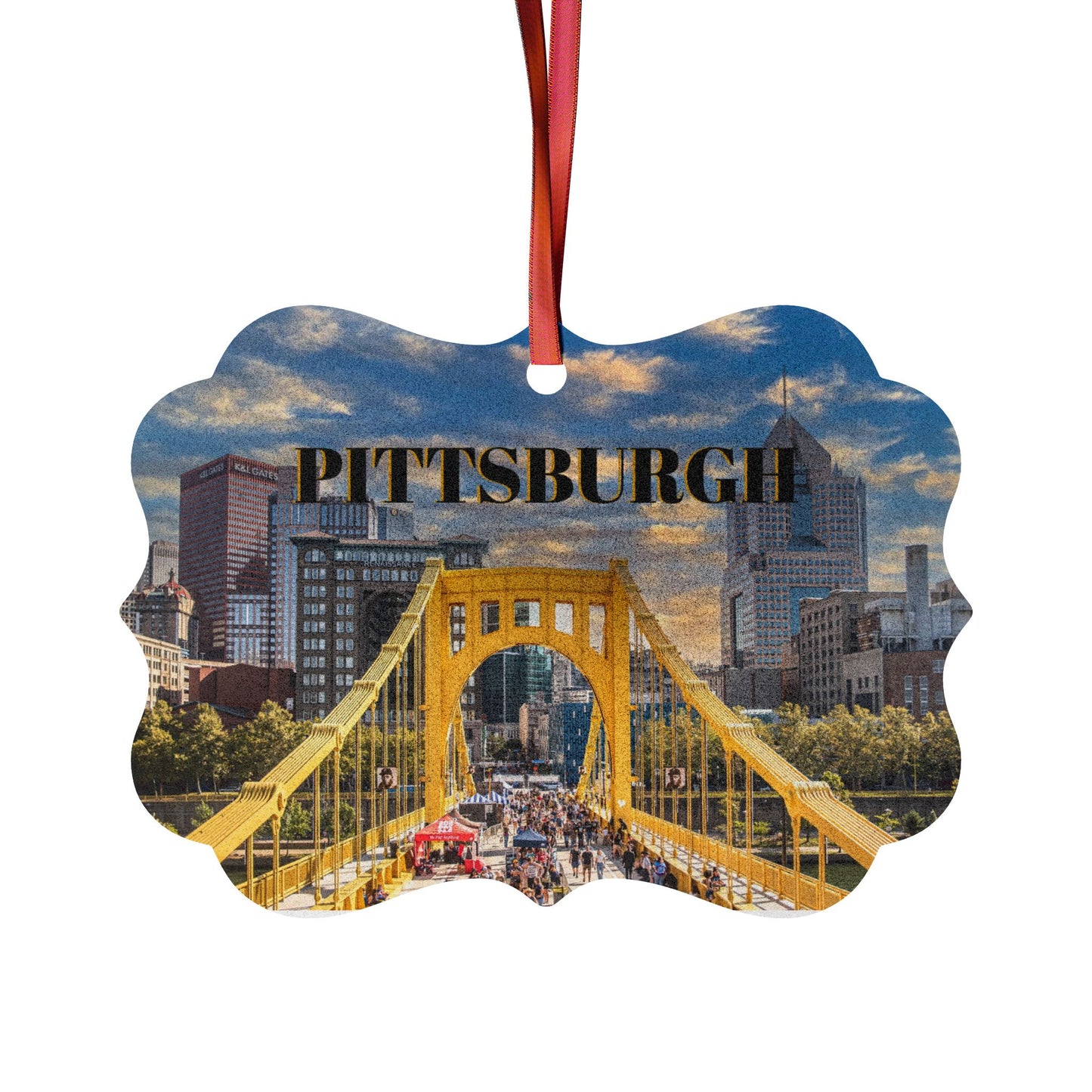 Pittsburgh Aluminum Ornament Set - Custom Decorative Holiday Ornaments