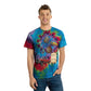 Colorful Tie-Dye Tee with Retro Images - Perfect for Summer Vibes