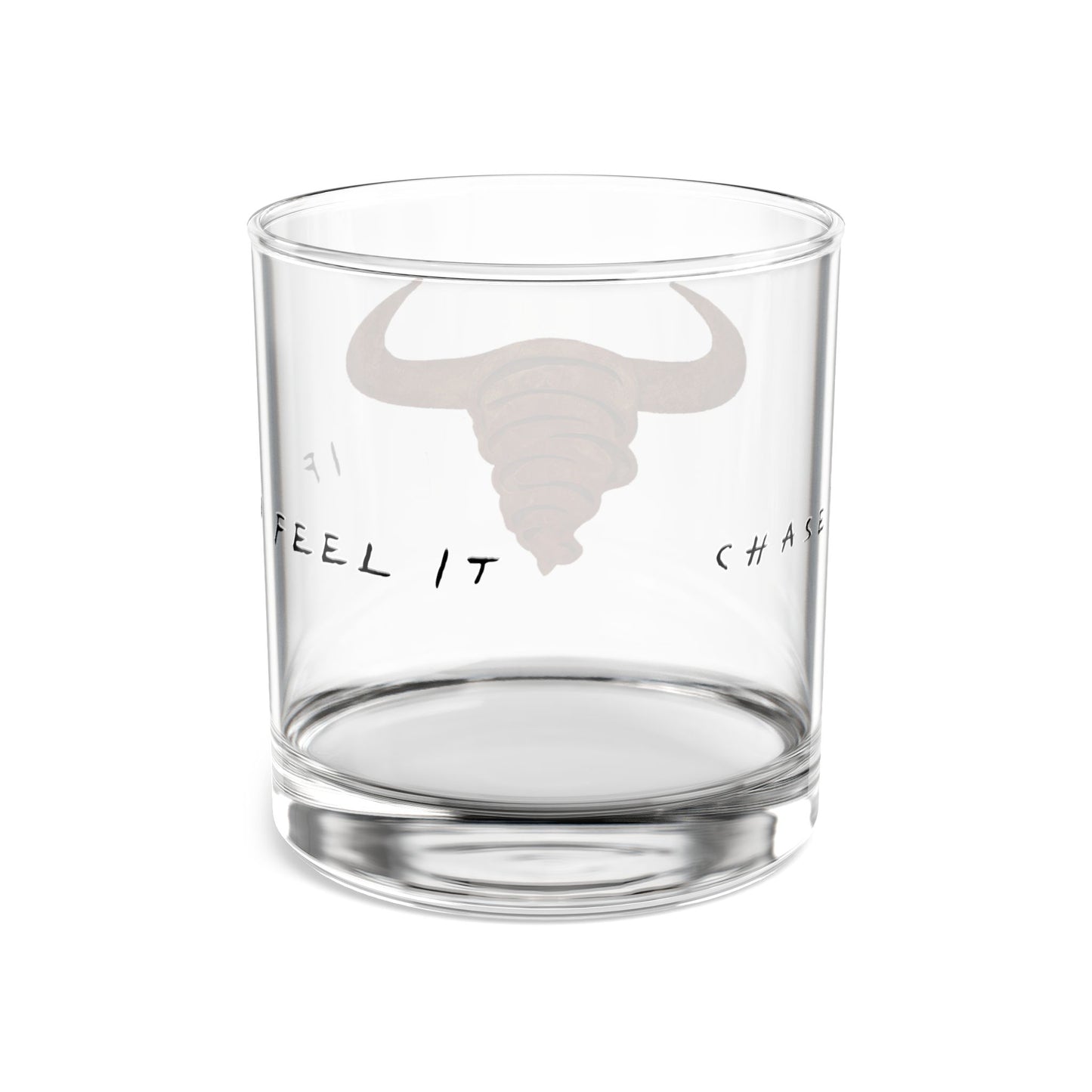 Bull Horn Rocks Glass — 10oz Whiskey Tumbler with Rustic Bull Skull Design