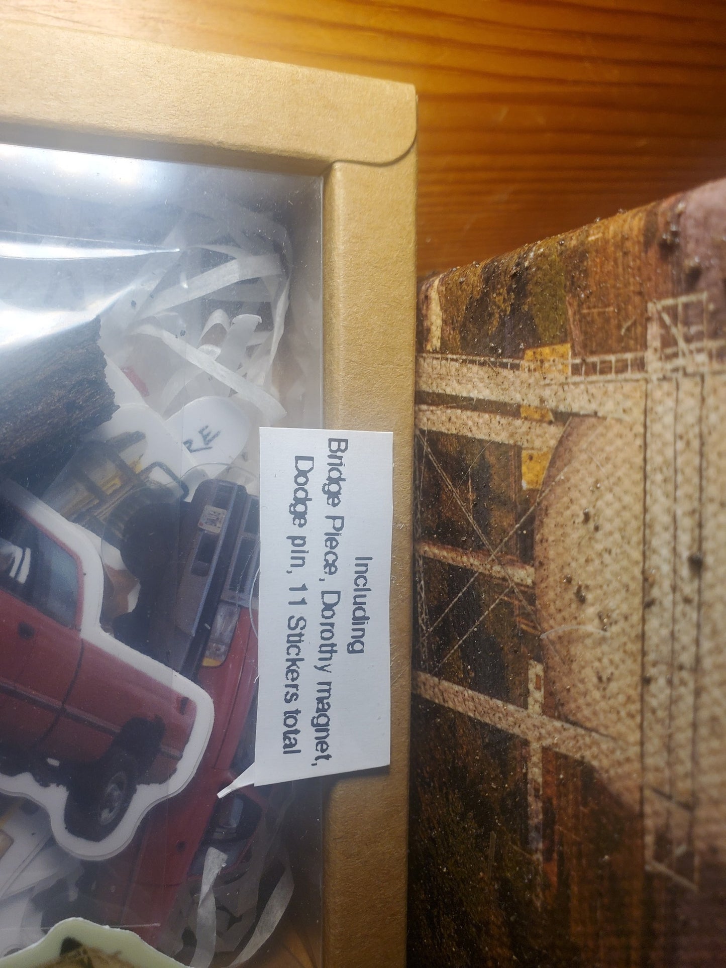 TWISTER FILMING LOCATION PHOTOBOOK SIGNED, WAKITA DIRT, Bridge Piece, Set of Stickers,Dorothy Pin, dodge pin.