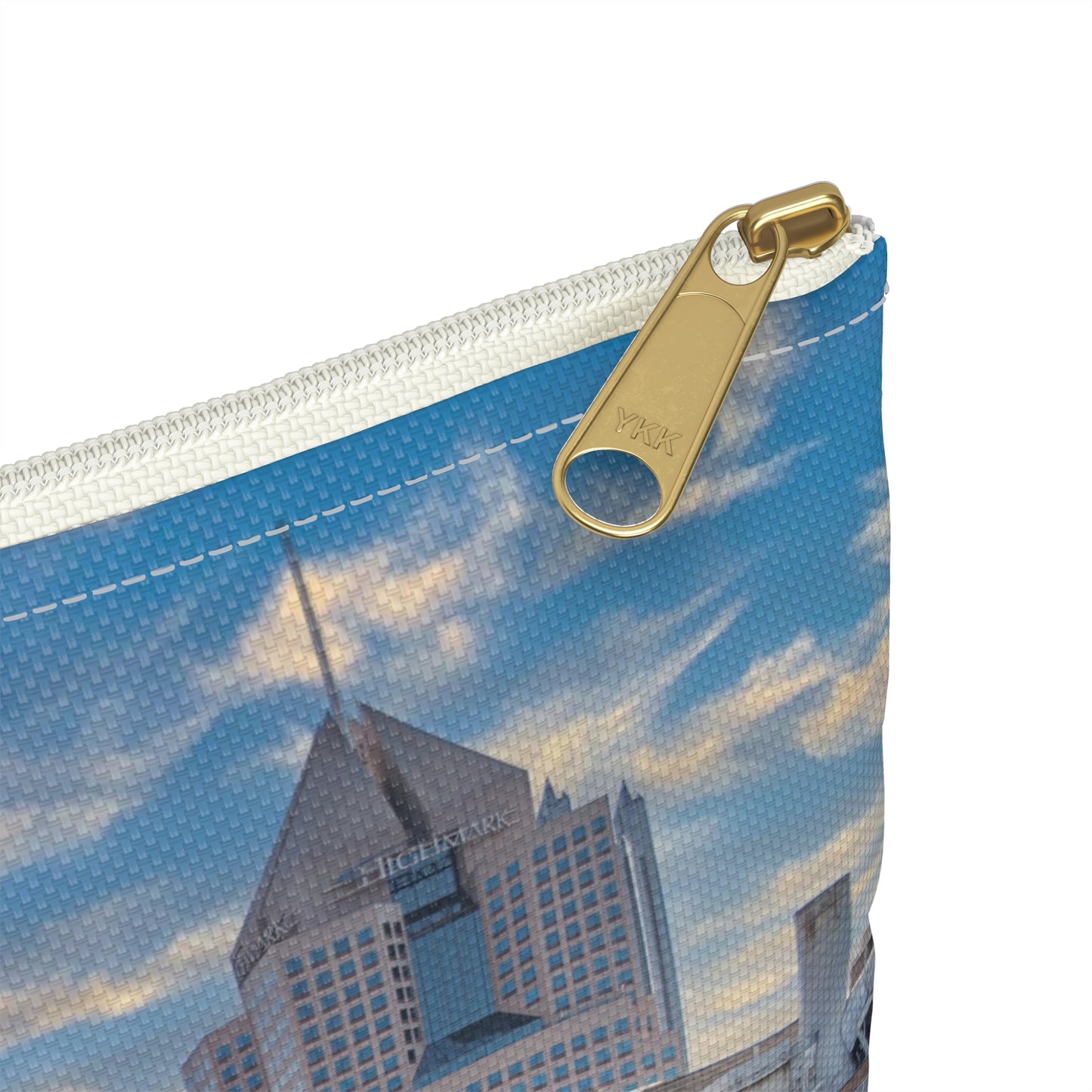 Pittsburgh Skyline Accessory Pouch — Yellow Bridge Cityscape Travel Organizer