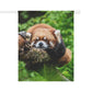 Red Panda Garden Flag — Cute Sleeping Red Panda Outdoor Banner for Yard & Porch