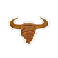Rust Spiral Bull Die-Cut Sticker — Rustic Horns Laptop Decal
