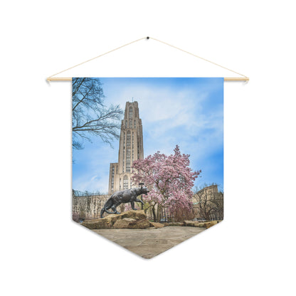 Cathedral of Learning Pennant Wall Banner — Pitt Panther Spring Bloom
