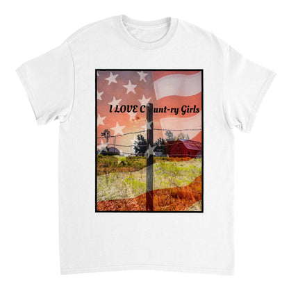 I LOVE COUNTRY GIRLS Heavyweight Unisex Crewneck T-shirt