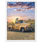 Sunflower Truck Premium Matte Paper Wooden Framed Poster