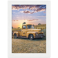 Sunflower Truck Premium Matte Paper Wooden Framed Poster