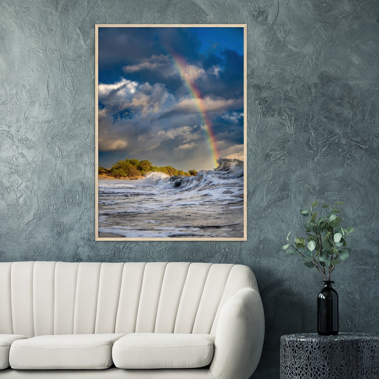 Hawaii Rainbow Print Premium Matte Paper Wooden Framed Poster