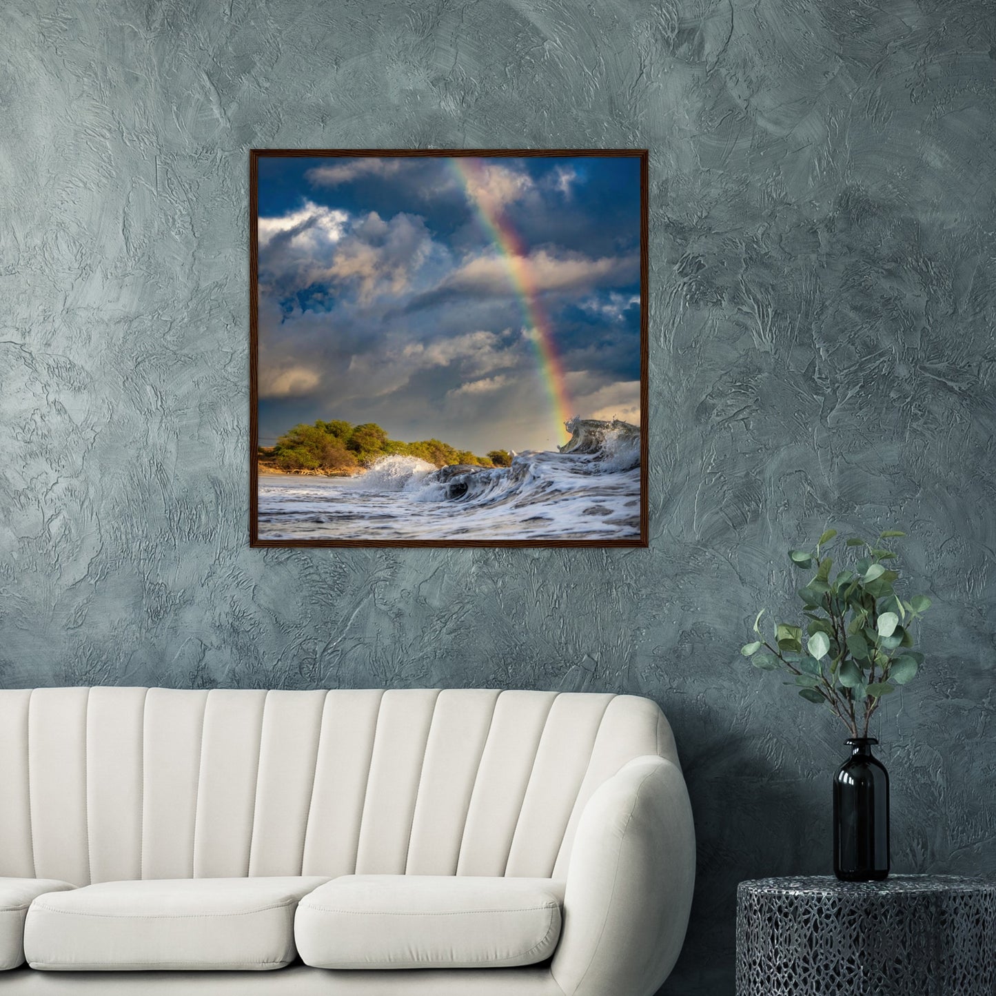 Hawaii Rainbow Print Premium Matte Paper Wooden Framed Poster