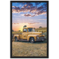 Sunflower Truck Premium Matte Paper Wooden Framed Poster