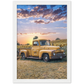 Sunflower Truck Premium Matte Paper Wooden Framed Poster