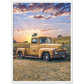Sunflower Truck Premium Matte Paper Wooden Framed Poster