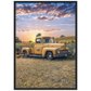 Sunflower Truck Premium Matte Paper Wooden Framed Poster