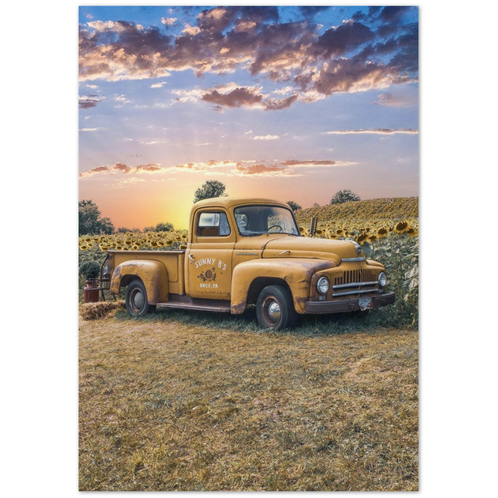 Sunflower Truck Archival Matte Paper Poster