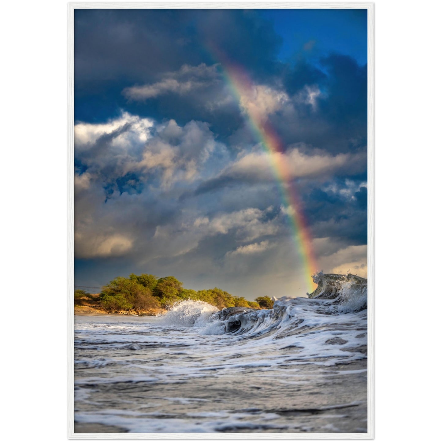 Hawaii Rainbow Print Premium Matte Paper Wooden Framed Poster