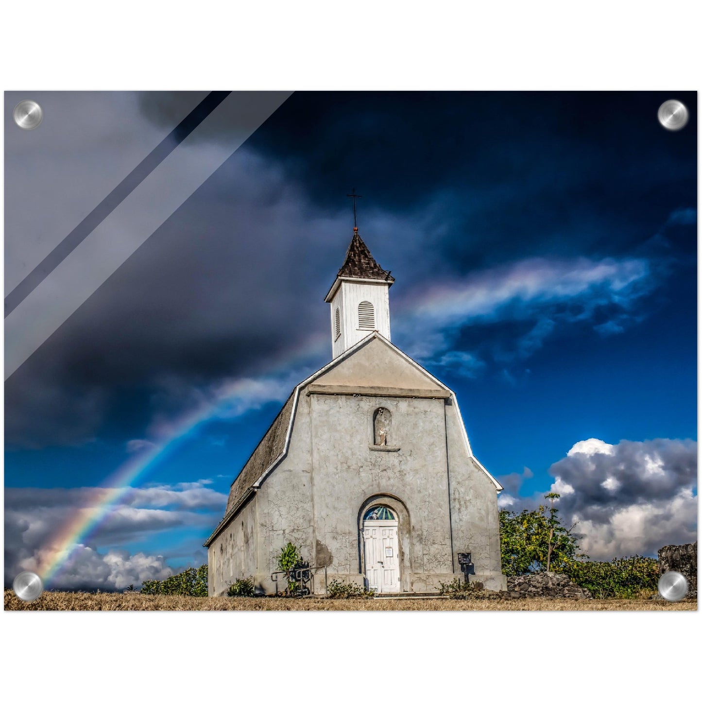 Hawaii Rainbow church Acrylic Print